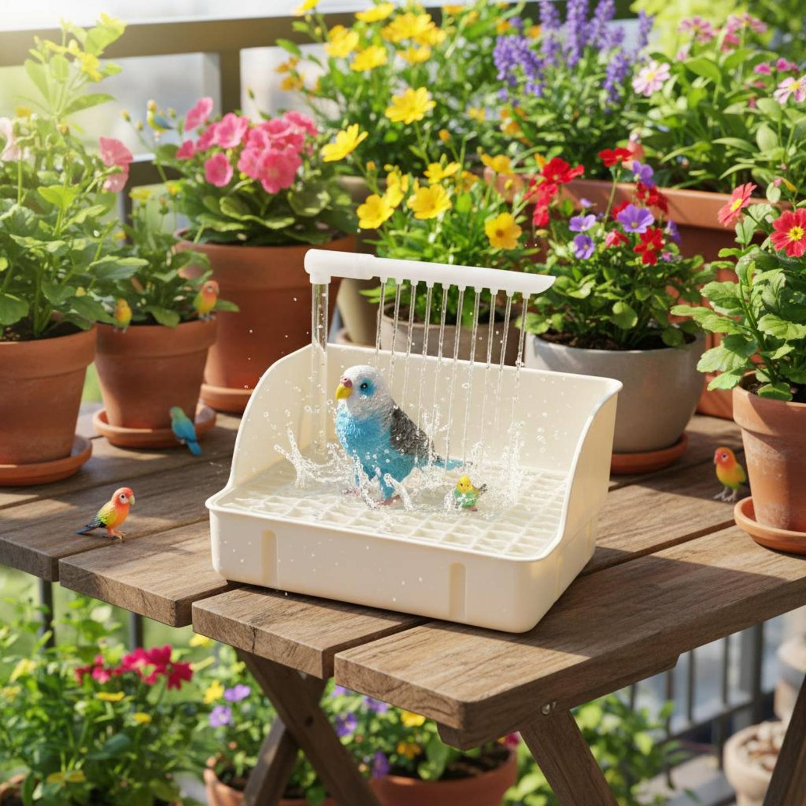 Pet Supplies Us - Otomatik Kuş Duşu Kolay Temizlenebilir Papağan